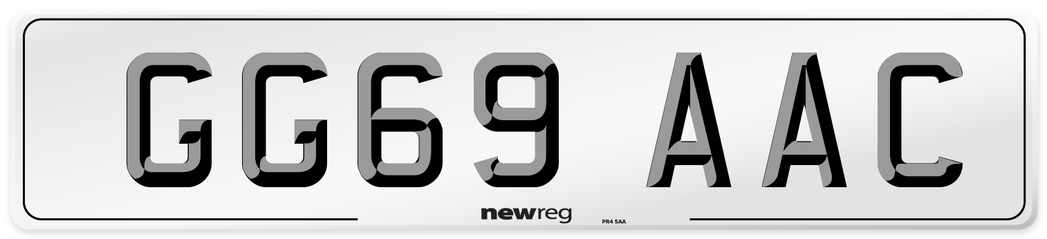 GG69 AAC Number Plate from New Reg